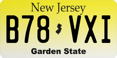 NJ license plate B78VXI