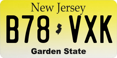 NJ license plate B78VXK