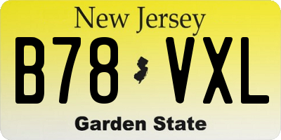 NJ license plate B78VXL