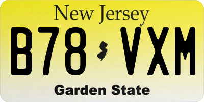 NJ license plate B78VXM