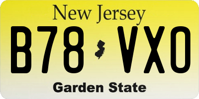 NJ license plate B78VXO