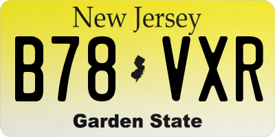 NJ license plate B78VXR