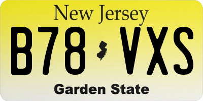 NJ license plate B78VXS