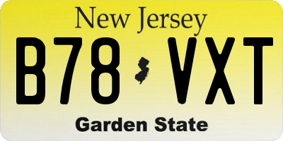 NJ license plate B78VXT
