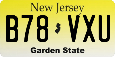 NJ license plate B78VXU
