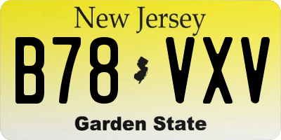 NJ license plate B78VXV