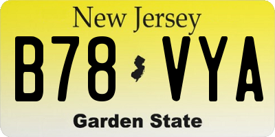 NJ license plate B78VYA