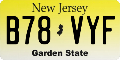 NJ license plate B78VYF