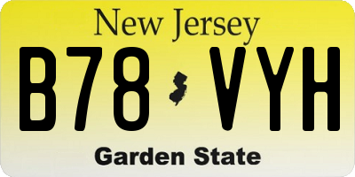 NJ license plate B78VYH