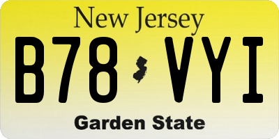 NJ license plate B78VYI