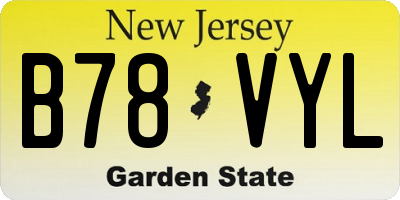 NJ license plate B78VYL