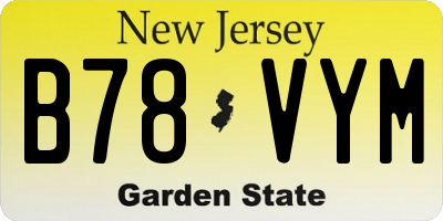 NJ license plate B78VYM