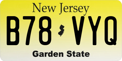 NJ license plate B78VYQ