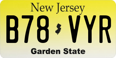 NJ license plate B78VYR
