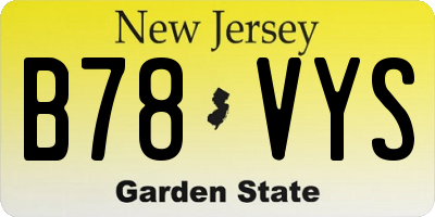 NJ license plate B78VYS