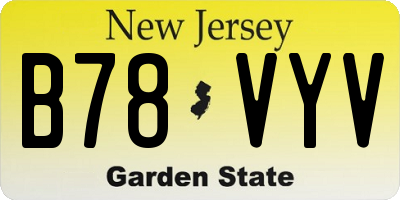 NJ license plate B78VYV