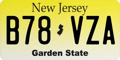NJ license plate B78VZA