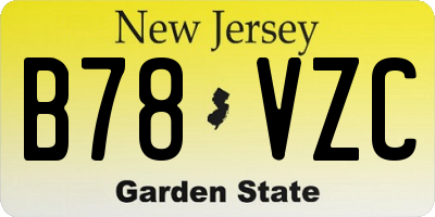 NJ license plate B78VZC