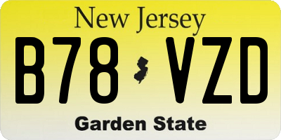 NJ license plate B78VZD
