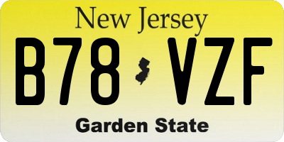 NJ license plate B78VZF