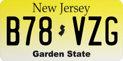 NJ license plate B78VZG