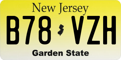 NJ license plate B78VZH