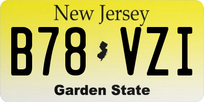 NJ license plate B78VZI