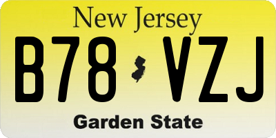 NJ license plate B78VZJ