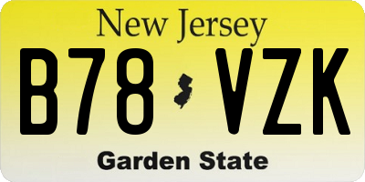 NJ license plate B78VZK