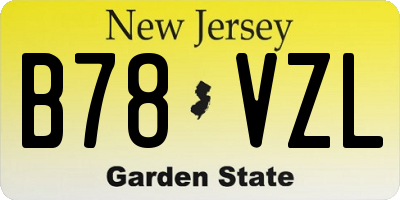 NJ license plate B78VZL