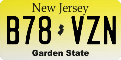 NJ license plate B78VZN