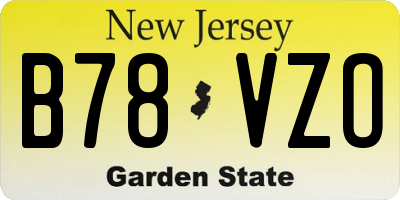 NJ license plate B78VZO