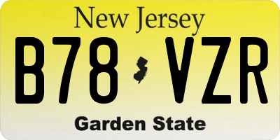 NJ license plate B78VZR