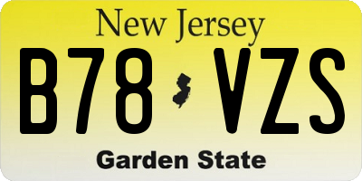 NJ license plate B78VZS