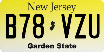 NJ license plate B78VZU