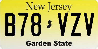 NJ license plate B78VZV