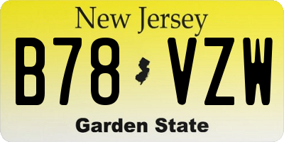 NJ license plate B78VZW