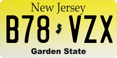 NJ license plate B78VZX
