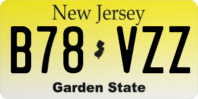 NJ license plate B78VZZ