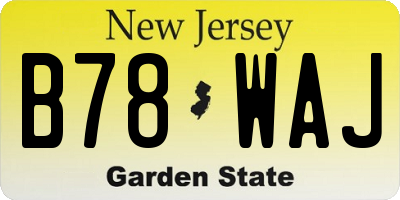 NJ license plate B78WAJ