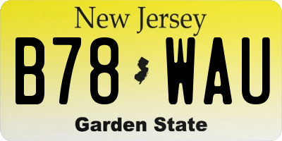 NJ license plate B78WAU