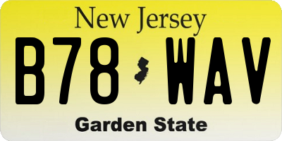 NJ license plate B78WAV