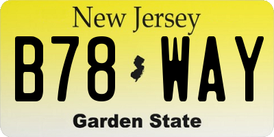NJ license plate B78WAY