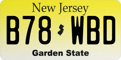 NJ license plate B78WBD