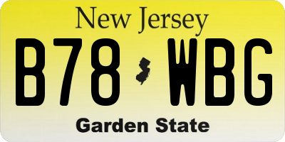 NJ license plate B78WBG