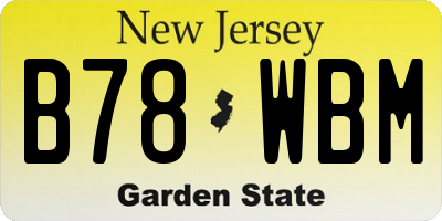 NJ license plate B78WBM
