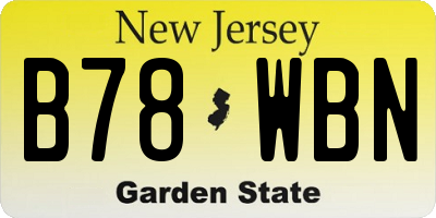 NJ license plate B78WBN