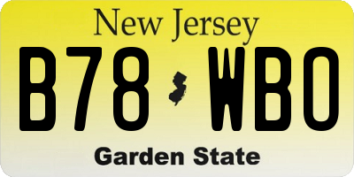 NJ license plate B78WBO