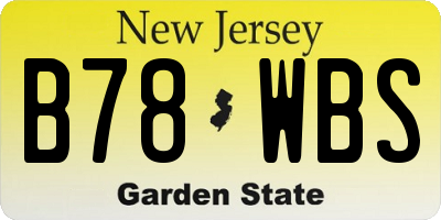 NJ license plate B78WBS