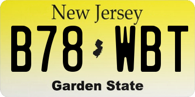 NJ license plate B78WBT
